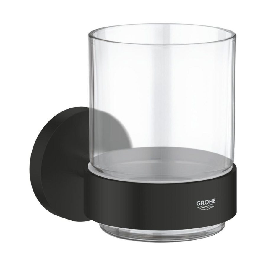 Bộ giá và ly thủy tinh gắn tường Essentials GROHE 1022562430