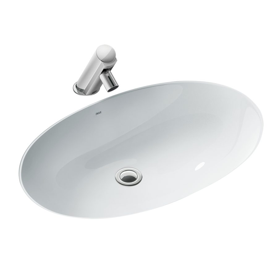 Chậu rửa mặt lavabo âm bàn INAX AL-2216V/BW1 men Aqua Ceramic