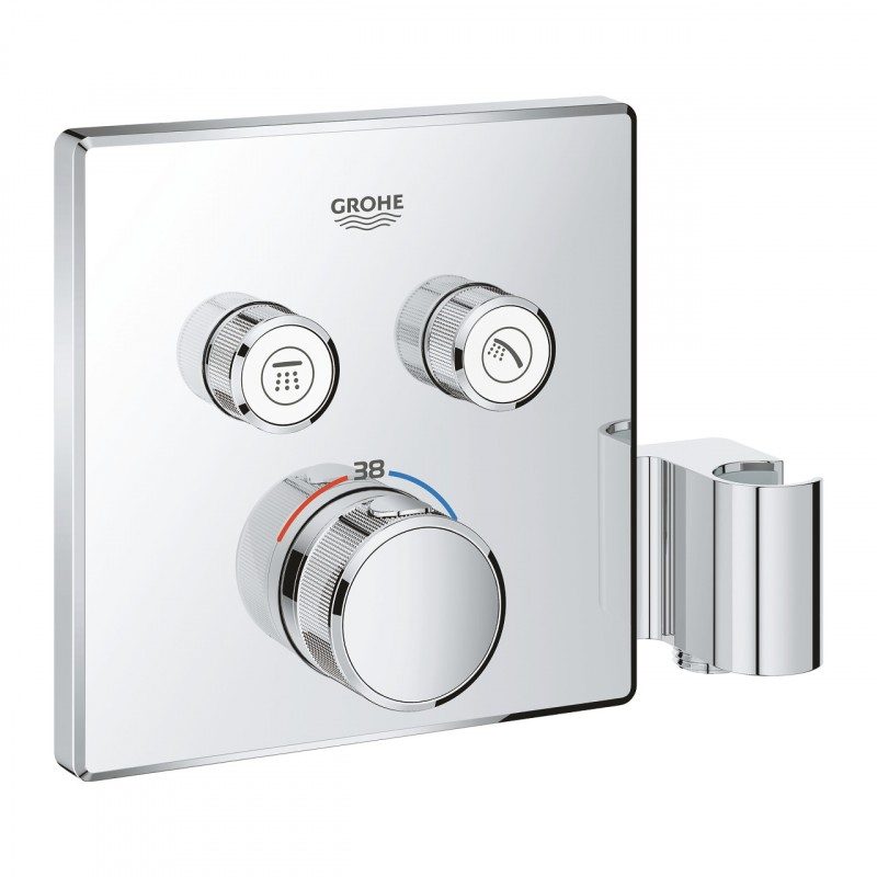 Mặt điều khiển sen tắm Grohtherm SmartControl vuông 2 chế độ kèm gác sen GROHE 29125000