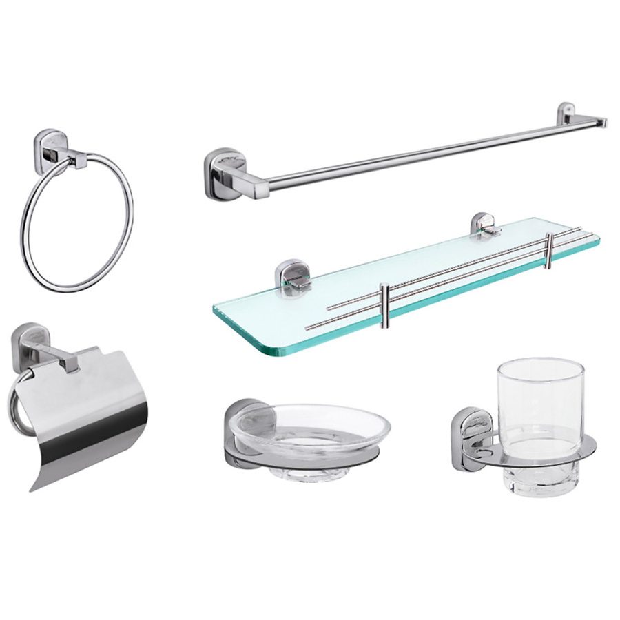 Bộ phụ kiện inox cao cấp 6 món inox 304 Tovashu 304A