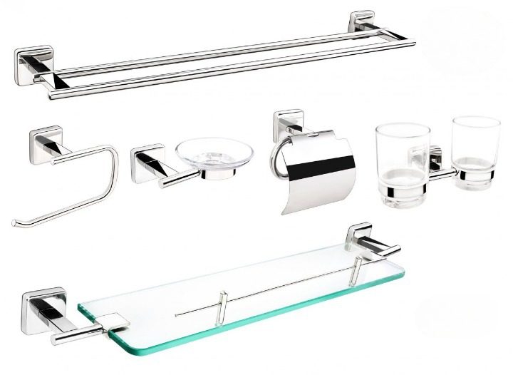 Bộ phụ kiện inox cao cấp 6 món inox 304 Tovashu 304CV