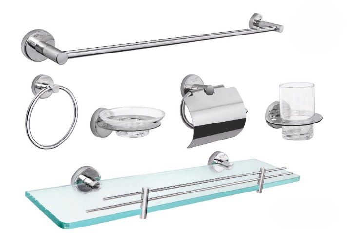 Bộ phụ kiện inox cao cấp 6 món inox 304 Tovashu 304D