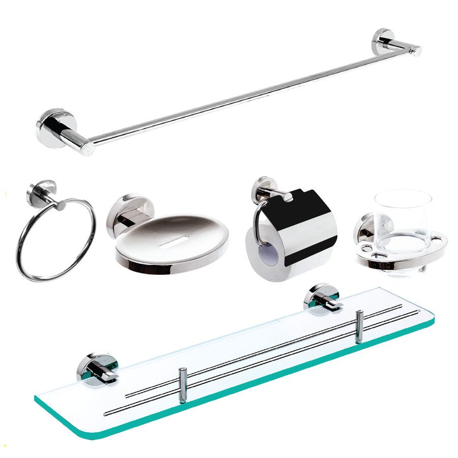 Bộ phụ kiện inox cao cấp 6 món inox 304 Tovashu 304DT