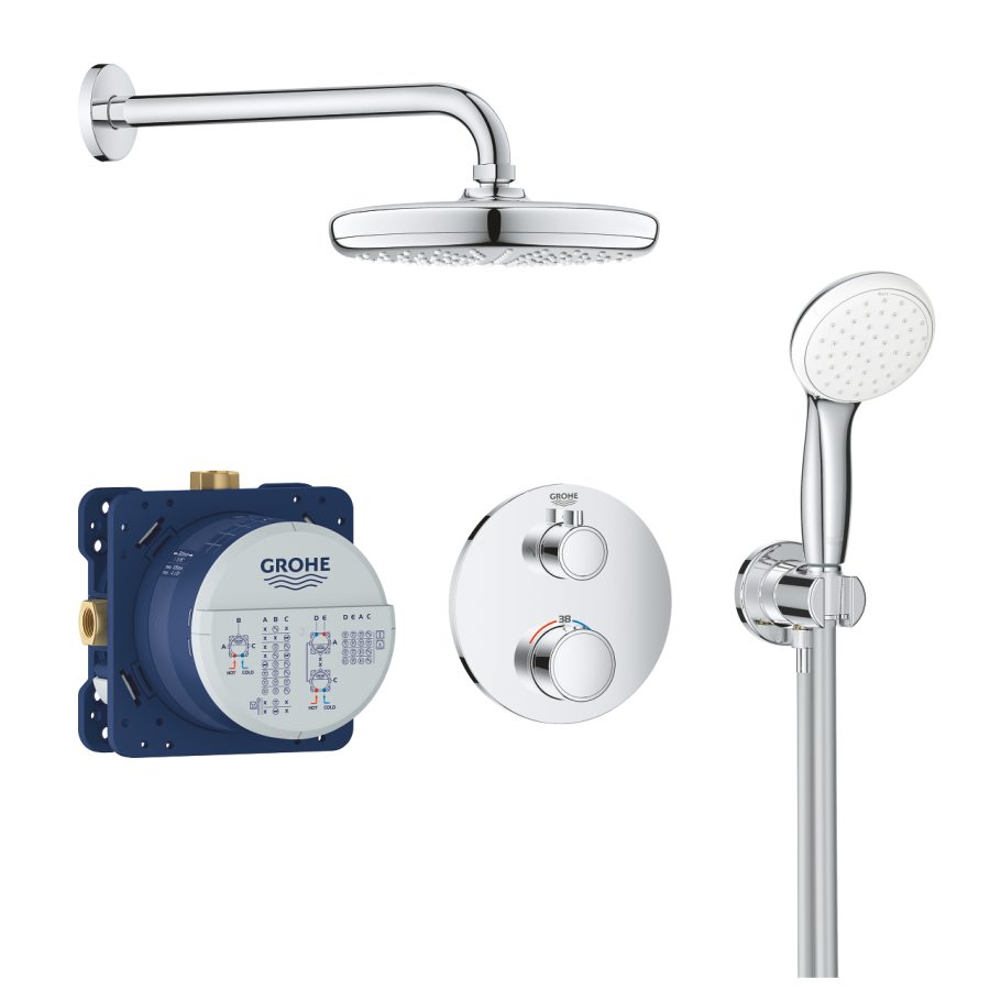 Bộ sen âm tường ổn nhiệt tròn Tempesta 210 GROHE 34727000
