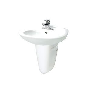 Hình ảnh thực tế Chậu rửa lavabo treo tường INAX L-284V + L-284VC