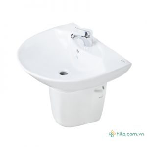 Hình ảnh thực tế Chậu rửa lavabo treo tường INAX L-285V + L-288VC chân lửng