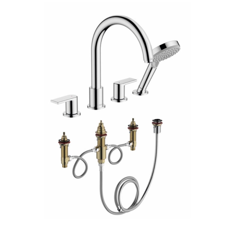 Bộ vòi bồn tắm nóng lạnh Hansgrohe 71451007 HG Vernis Shape (4 lỗ có tay sen)