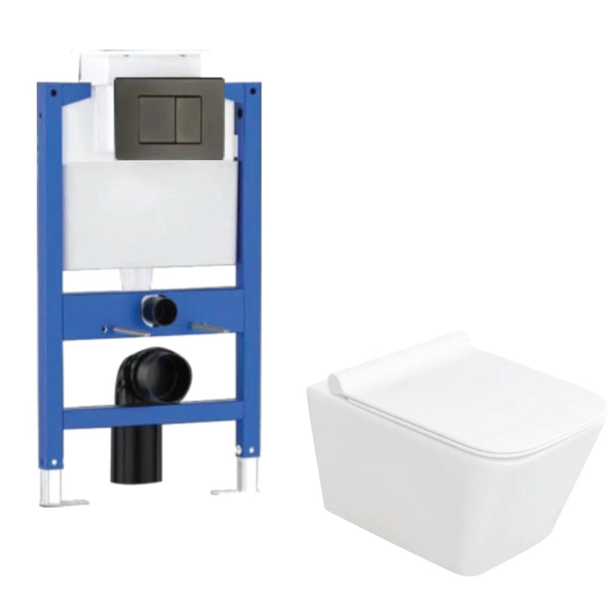 Bồn cầu treo tường & két nước âm tường ATMOR AT2178W+AT2000
