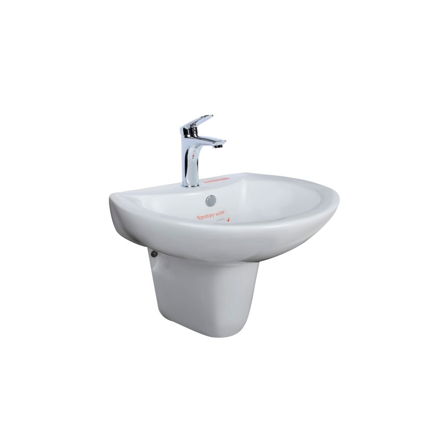 Chậu rửa lavabo treo tường ATMOR AT3007D chân lửng