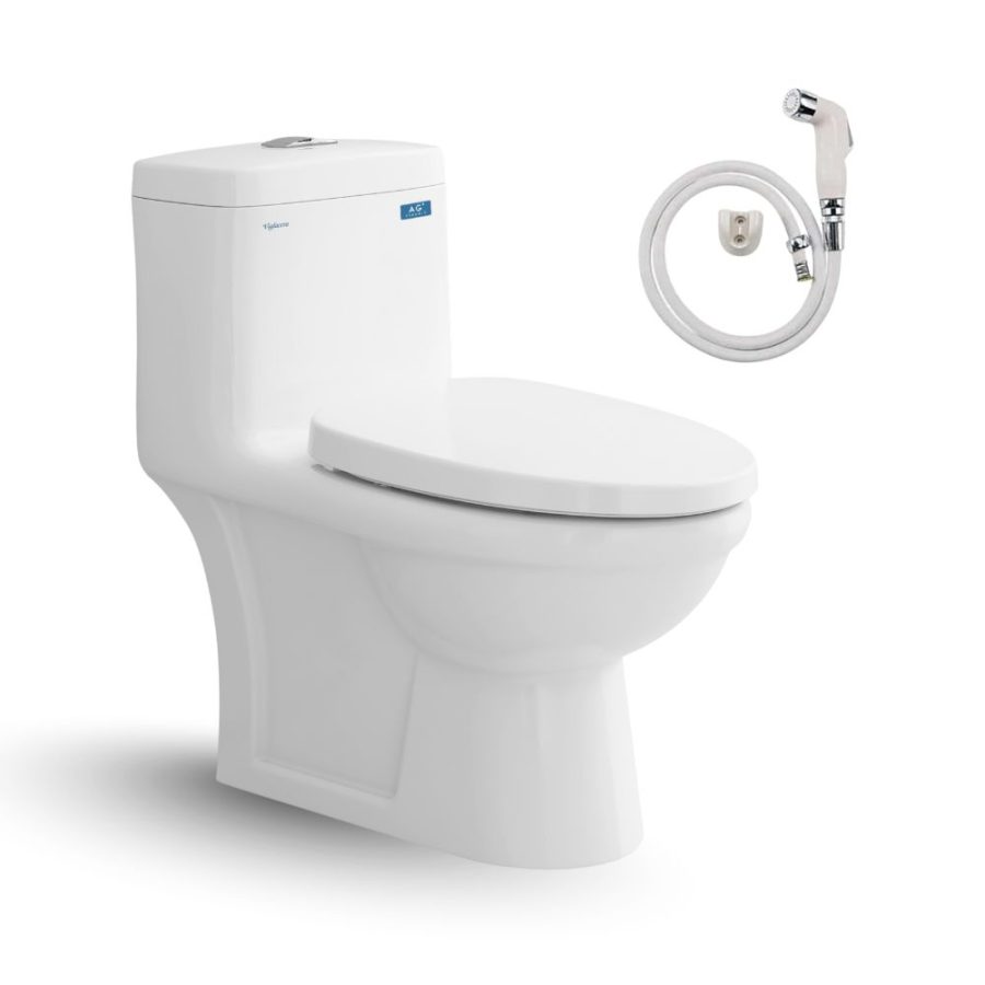 Bồn cầu 1 khối Viglacera BL5 nắp êm xả thẳng (+ vòi xịt VG826)