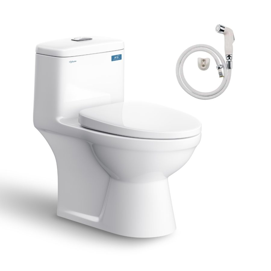 Bồn cầu 1 khối Viglacera BL5V nắp êm xả xoáy (+ vòi xịt VG826)