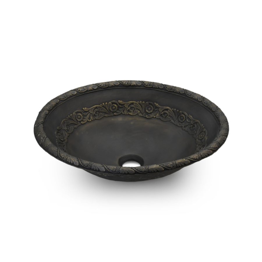 Chậu lavabo đặt bàn Kanly bằng đồng BS045