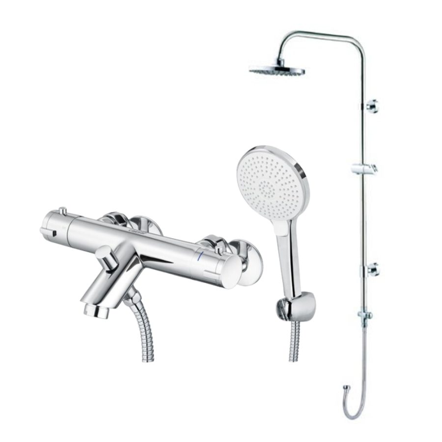 Bộ sen cây tắm đứng nhiệt độ Caesar BS122+TS617