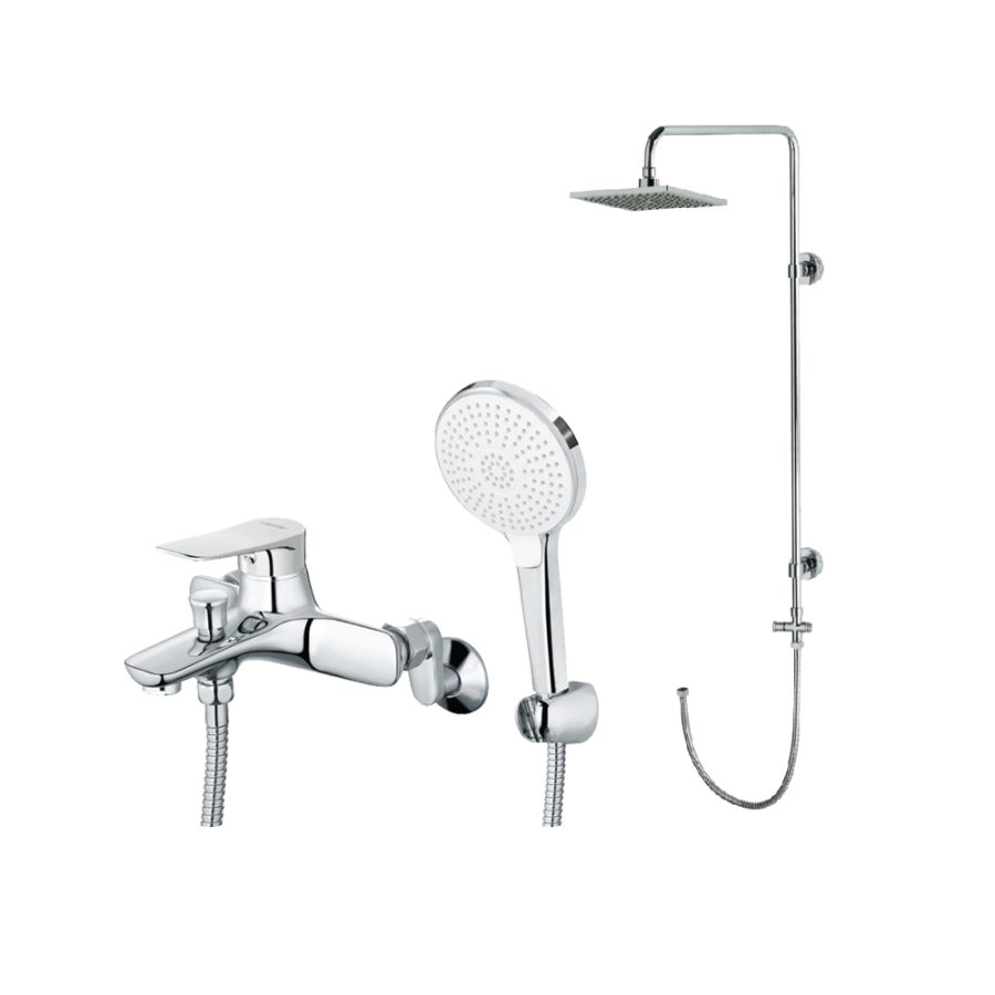 Bộ sen cây tắm đứng nóng lạnh Caesar BS124+S563C