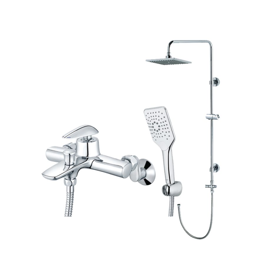 Bộ sen cây tắm đứng nóng lạnh Caesar BS124+S813C