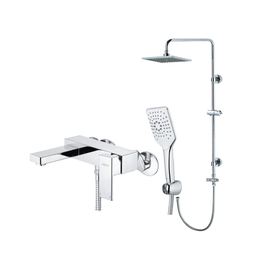 Bộ sen cây tắm đứng nóng lạnh Caesar BS124+S843C