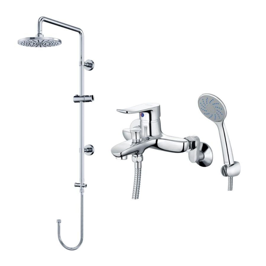 Bộ sen cây tắm đứng nóng lạnh Caesar BS125+S493C