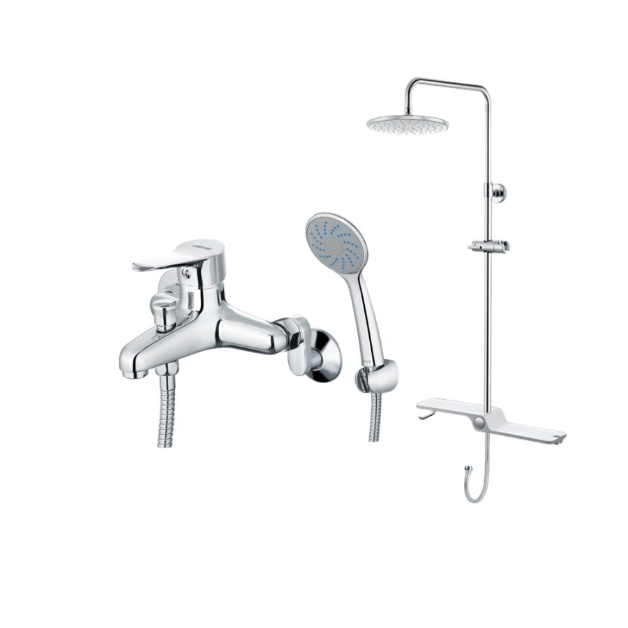 Bộ sen cây tắm đứng nóng lạnh Caesar BS126+S333C