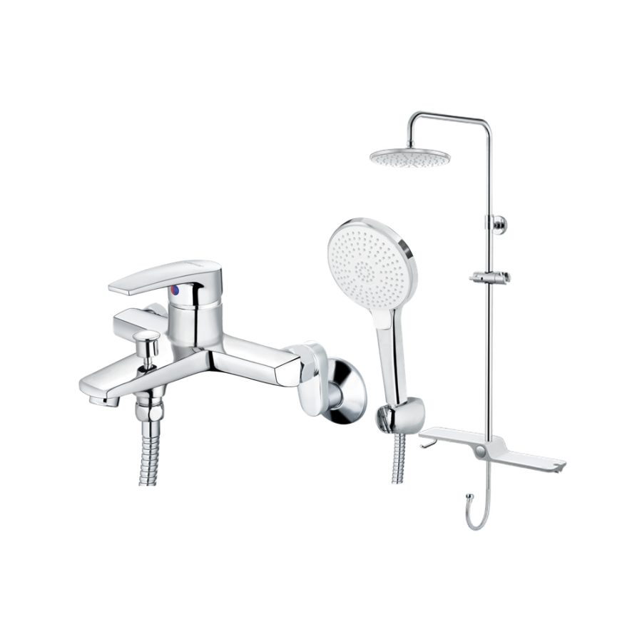 Bộ sen cây tắm đứng nóng lạnh Caesar BS126+S393C