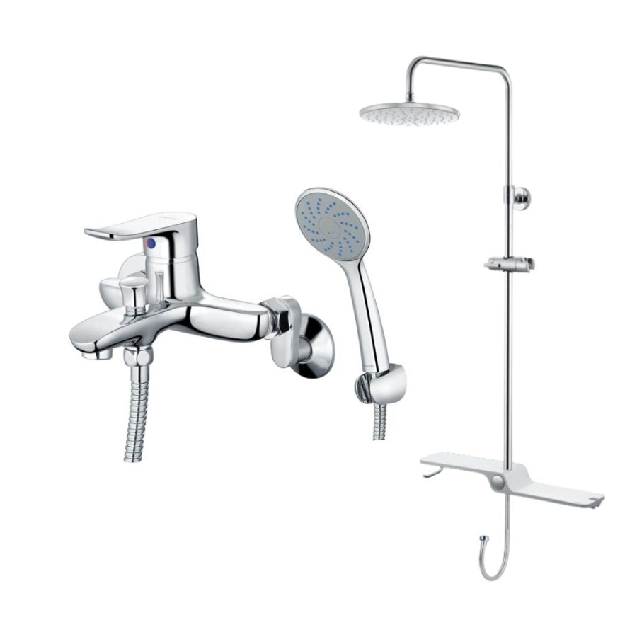 Bộ sen cây tắm đứng nóng lạnh Caesar BS126+S493C