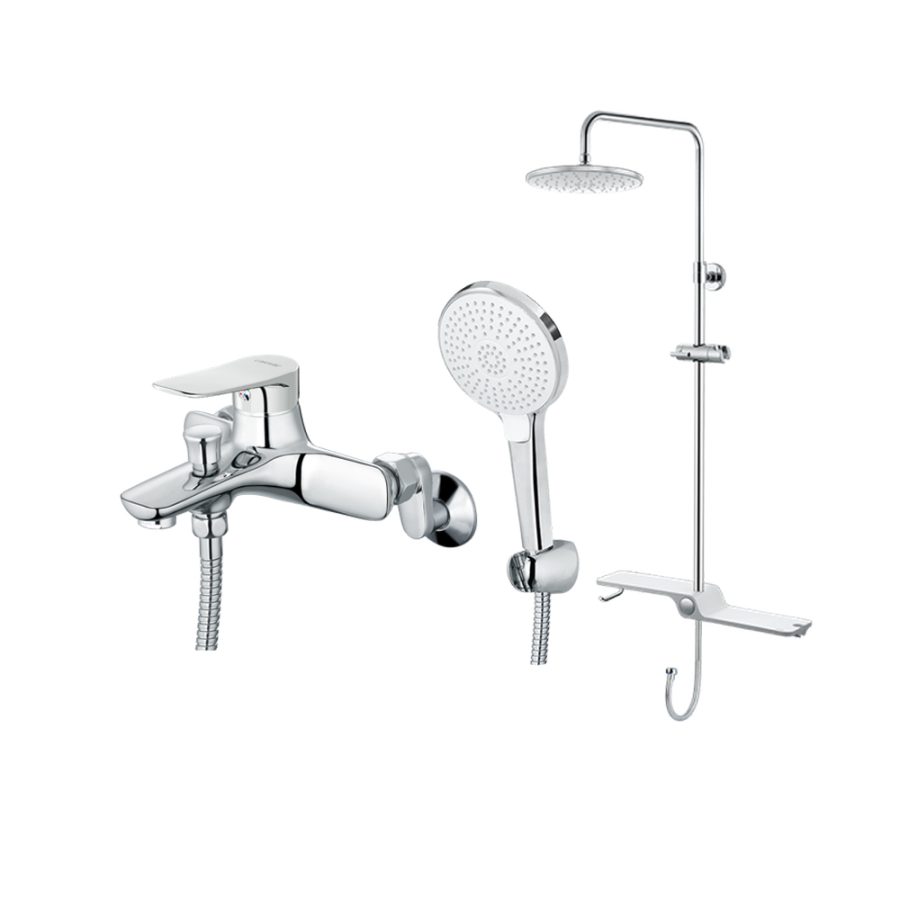 Bộ sen cây tắm đứng nóng lạnh Caesar BS126+S563C