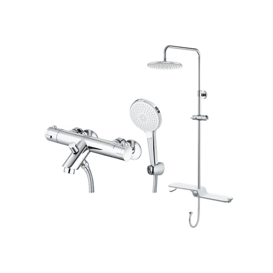 Bộ sen cây tắm đứng nhiệt độ Caesar BS126+TS617