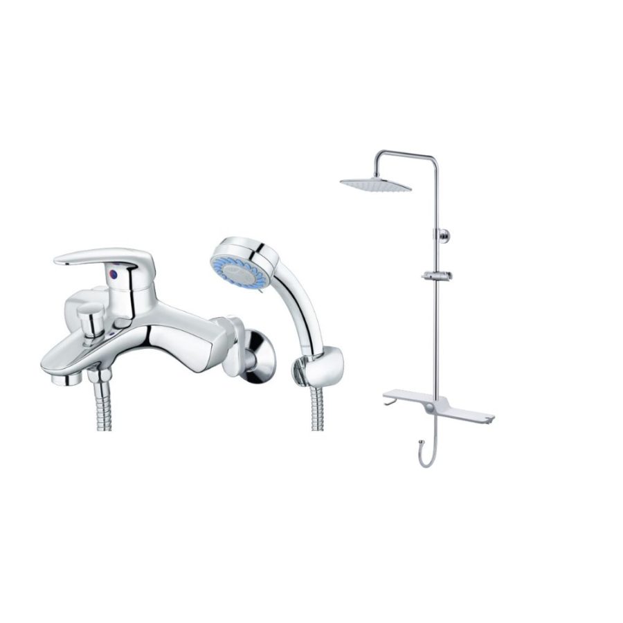 Bộ sen cây tắm đứng nóng lạnh Caesar BS127+S173C