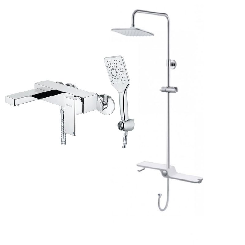 Bộ sen cây tắm đứng nóng lạnh Caesar BS127 + S843C