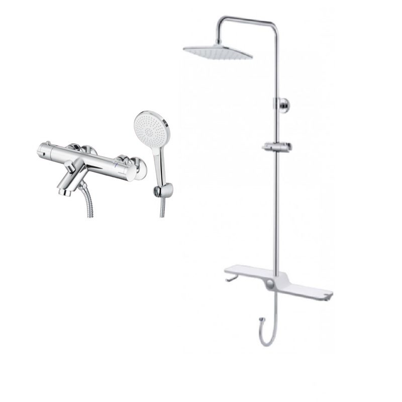 Bộ sen tắm cây nhiệt độ Caesar BS127+TS617
