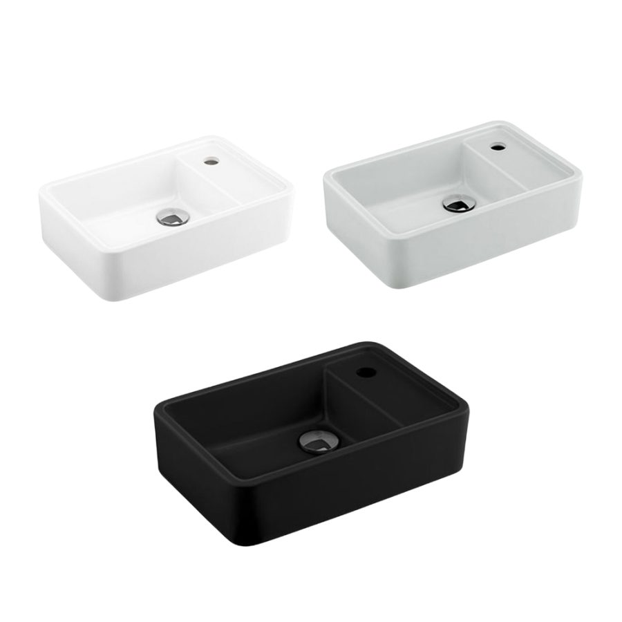 Chậu lavabo treo tường COTTO C0065MWH / C0065MBK / C0065MLG Geo