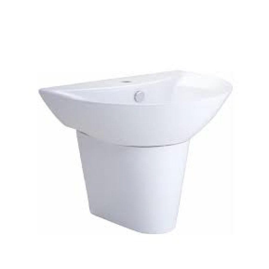 Chậu lavabo treo tường COTTO C02197/C4219 chân lửng Unique