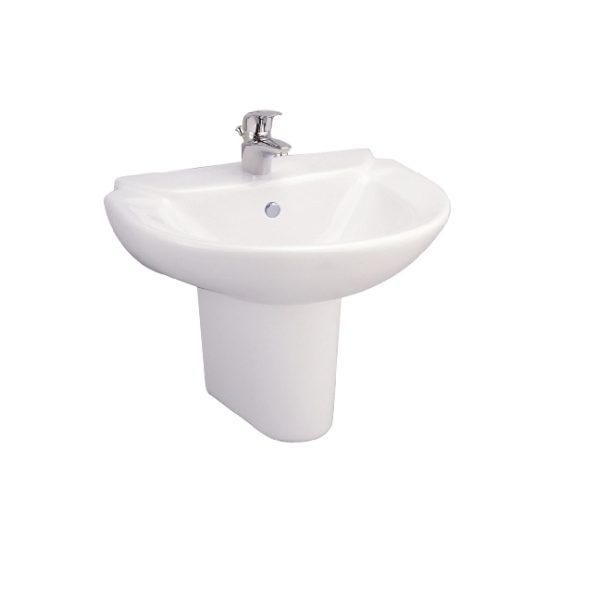Chậu lavabo treo tường COTTO C0237/C4201 chân lửng Sasha