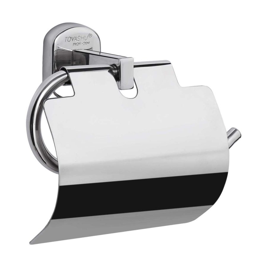Lô giấy vệ sinh nắp ovan inox 304 Tovashu C3