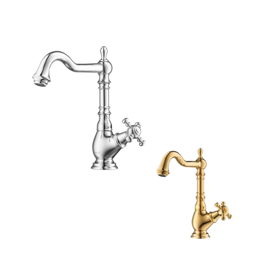 Vòi chậu lavabo COTTO CT1201C18 / CT1201C18#GR nước lạnh thân cao Glamis