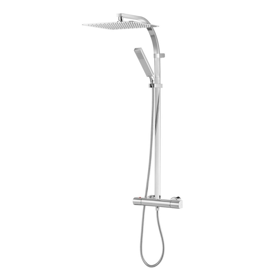 Bộ sen cây COTTO CT2042W nhiệt độ nóng lạnh bát vuông Enrico