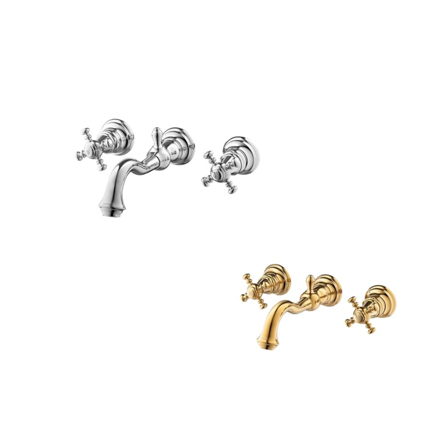 Vòi chậu lavabo COTTO CT2222C18 / CT2222C18#GR nóng lạnh gắn tường Glamis