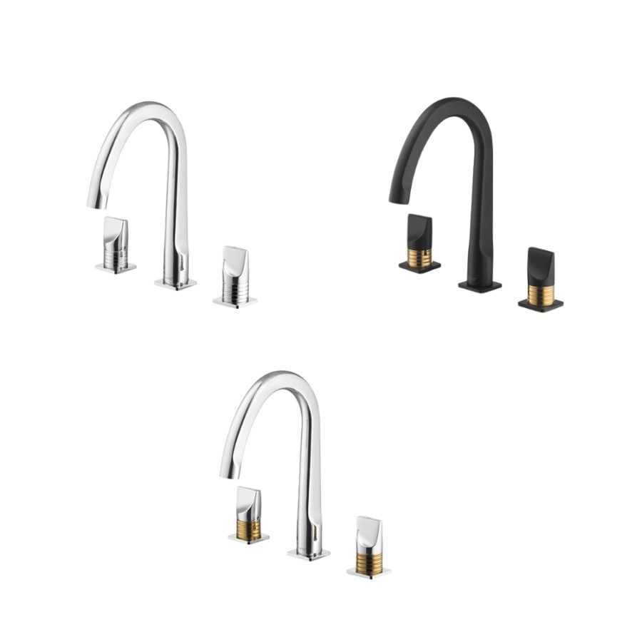 Vòi chậu lavabo COTTO CT2282C46 / BLGR / CG nóng lạnh 3 lỗ Crescent