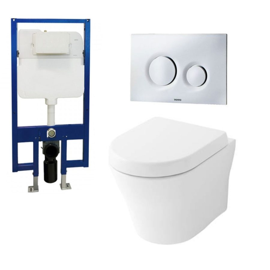 Bồn cầu treo tường URBANIQUE TOTO CW162/TC384CVK/WH172A/MB174P#WH nắp đóng êm