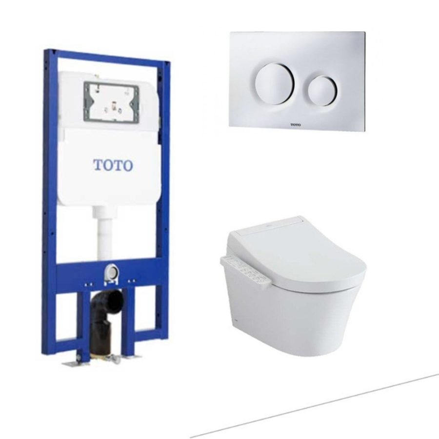 Bồn cầu treo tường điện tử (giấu dây) TOTO CW553C/TCF33370GAA/WH172AT/TCA465/MB174P#SS