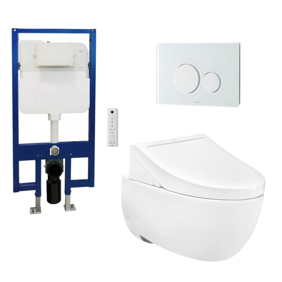 Bồn cầu treo tường kèm nắp rửa điện tử TOTO CW812RA/TCF24410AAA/WH172A/MB176G#WH