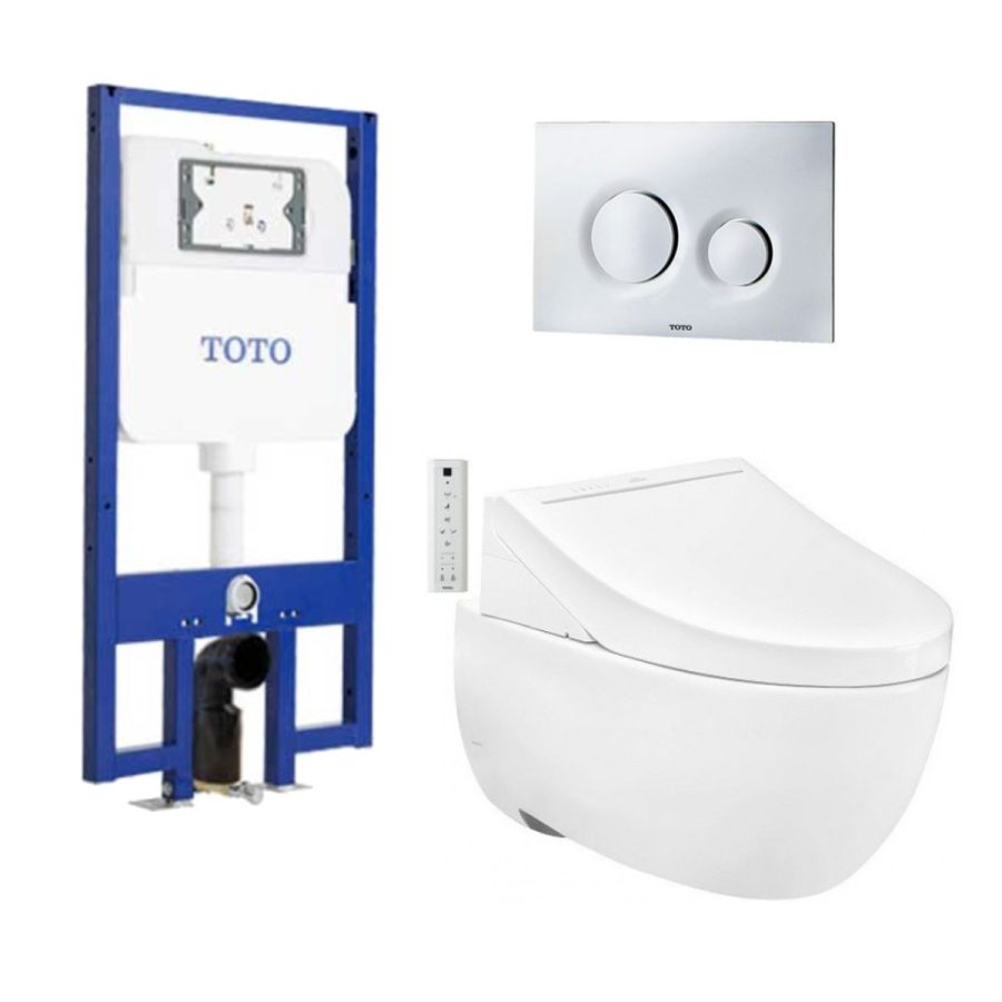 Bồn cầu treo tường điện tử C5 (giấu dây) TOTO CW812REA/TCF24460AAA/WH172AT/TCA465/MB174P#SS
