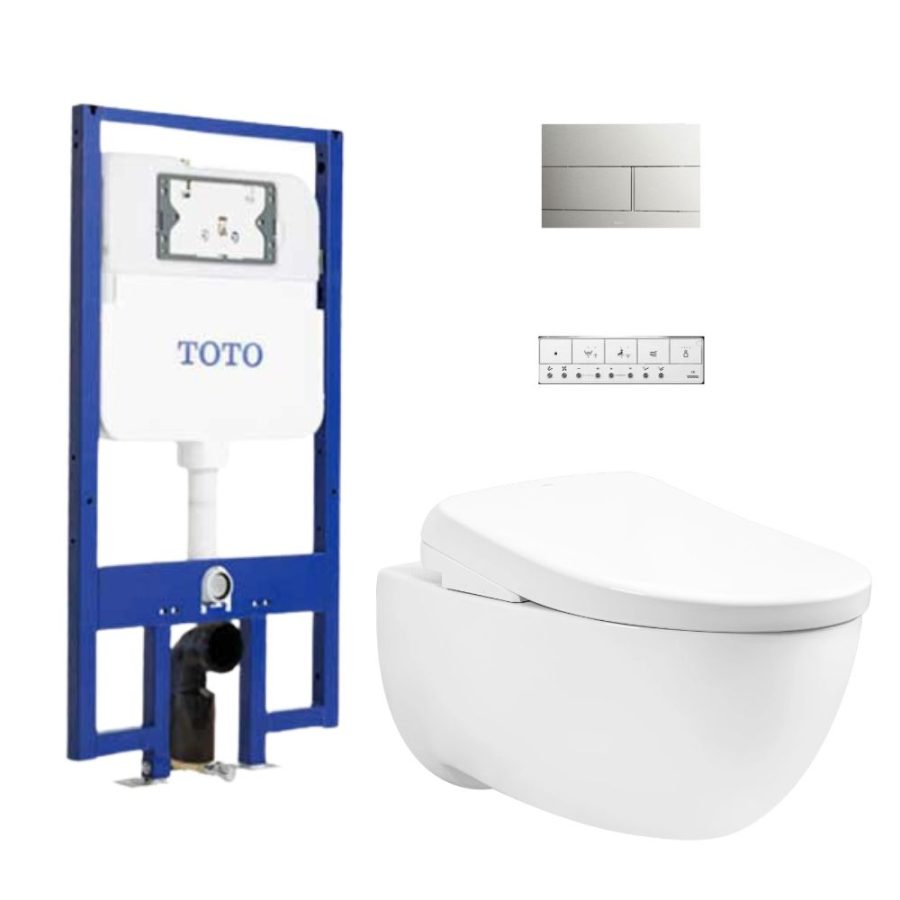 Bồn cầu treo tường nắp rửa điện tử S7 (giấu dây) xả tự động TOTO CW812REA/TCF47360GAA/WH172AAT/TCA546/MB171M#SS