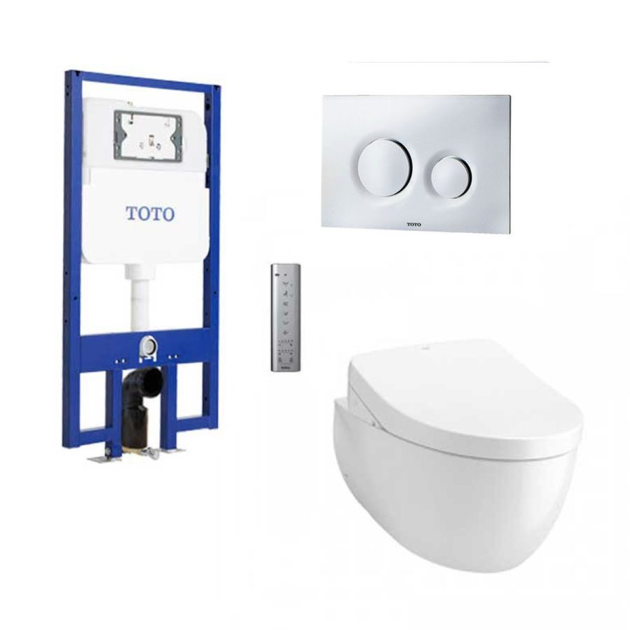 Bồn cầu treo tường điện tử S7 (giấu dây) xả tự động TOTO CW812REA/TCF4911EZ/WH172AAT/TCA464/MB174P#SS