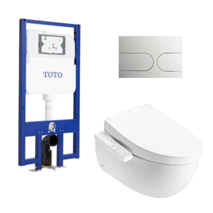 Bồn cầu treo tường nắp rửa điện tử S2 (giấu dây) TOTO CW812REA/TCF33461GAA/WH172AT/TCA465/MB175M#SS