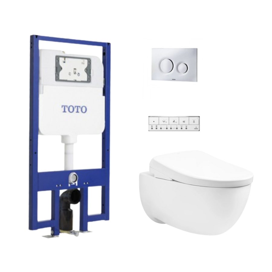 Bồn cầu treo tường nắp điện tử (giấu dây) TOTO CW812REA/TCF47360GAA/WH172AT/TCA465/MB174P#SS