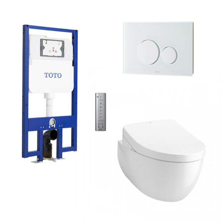 Bồn cầu treo tường điện tử S7 (giấu dây) xả tự động TOTO CW812REA/TCF4911EZ/WH172AAT/TCA464/MB176G#WH