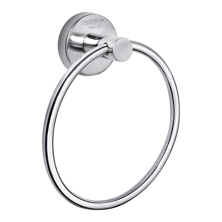 Vòng treo khăn nắp tròn inox 304 Tovashu D1