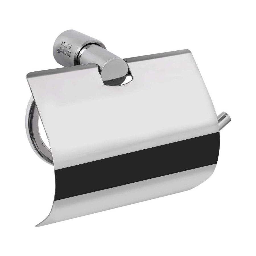 Lô giấy vệ sinh nắp tròn inox 304 Tovashu E3