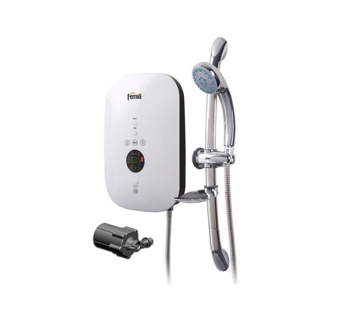 Máy nước nóng trực tiếp Ferroli Divo SDN hiển thị nhiệt độ