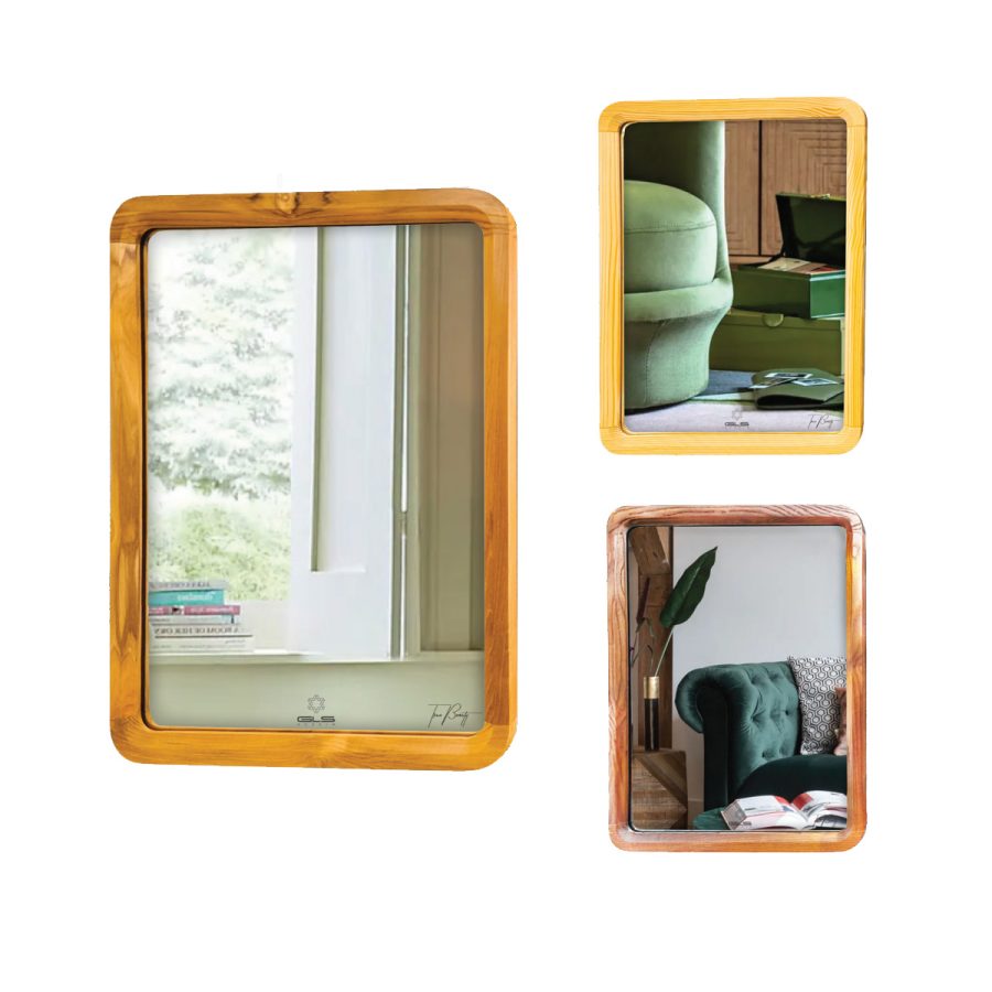 Gương soi chữ nhật khung viền gỗ 50x70cm GLS F46R30 / F47R30 / F48R30